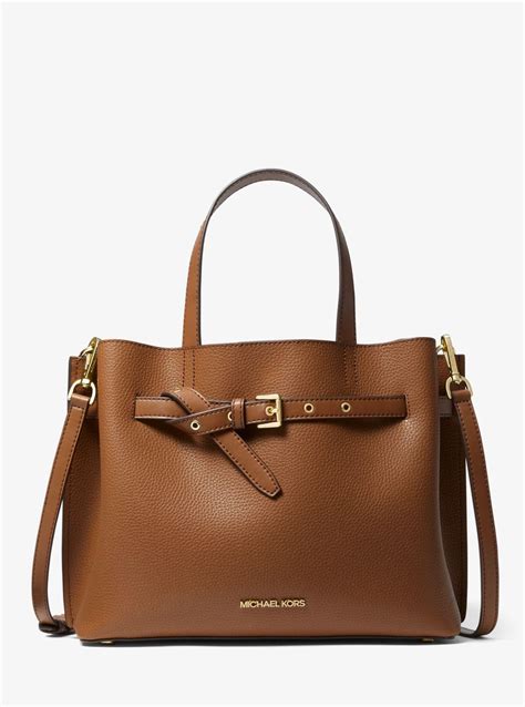 emilia large pebbled leather satchel